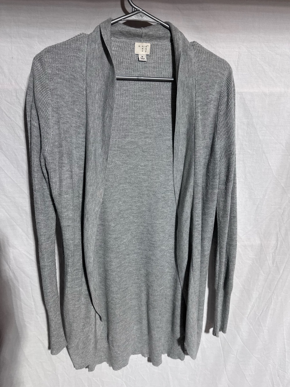 A New Day light gray open cardigan Size Medium